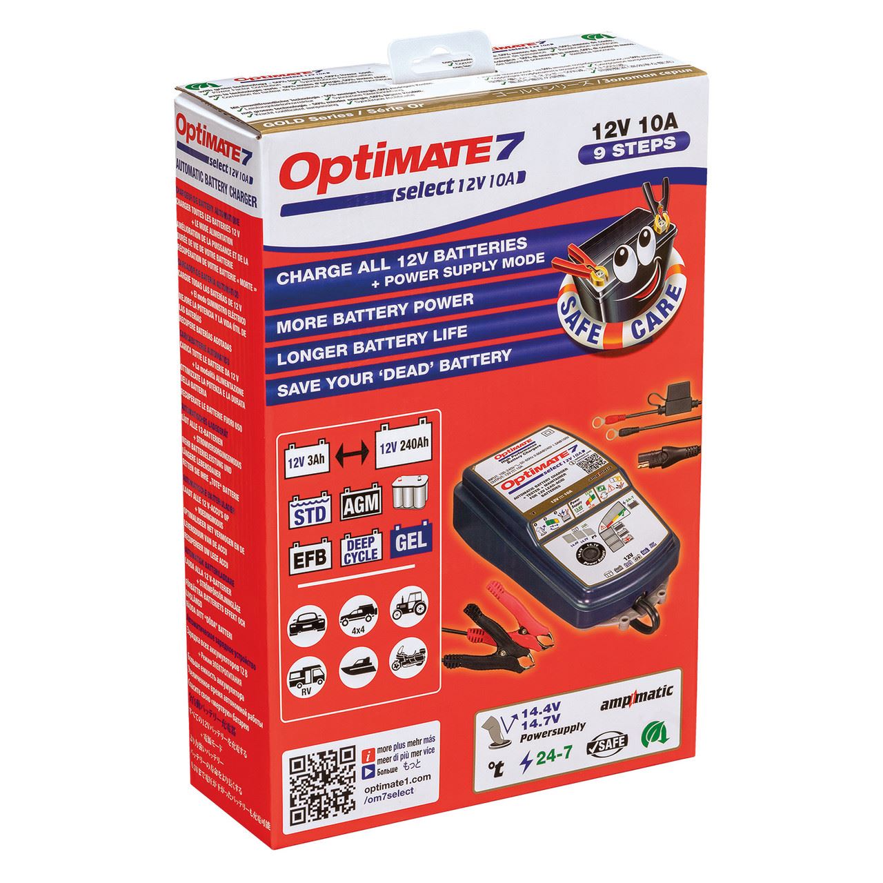 OptiMate 7 Select Gold 10A 12V Battery Charger Optimiser