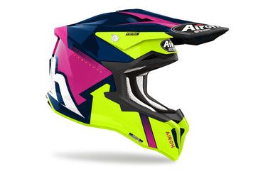 Airoh Helmet 2024 Strycker Blazer Blue Pink Gloss Composite Carbon