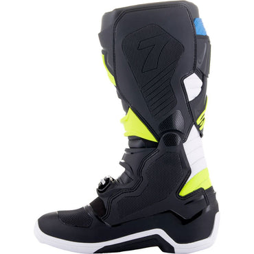 Alpinestars 2024 Tech 7 Motocross Boots Black Enamel Blue Yellow Fluo