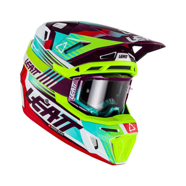 Leatt 2024 Helmet Moto 8.5 V23 Neon with 5.5 Goggles & Helmet Bag