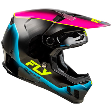 Fly Racing 2025 Formula CC Underglow Motocross Helmet Black Pink Blue