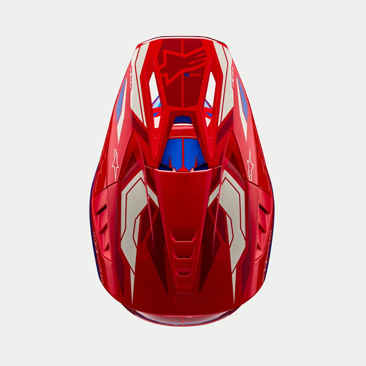 Alpinestars 2026 Supertech SM5 Action 2 Bright Red Blue Motocross Helmet