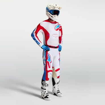 Alpinestars 2027 Racer Hunt MX Combo Kit White Fire Red Ucla Blue