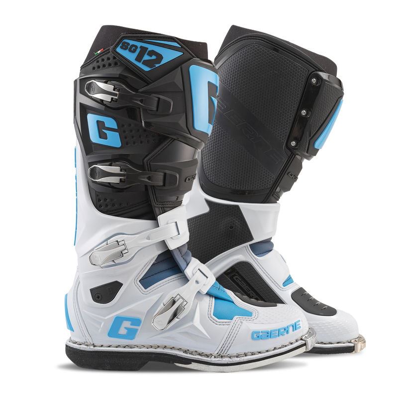 Gaerne 2025 MX Boots SG12 Black White Coral Blue