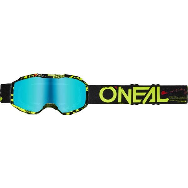 O'Neal 2025 Motocross Goggles B-10 Attack Black Neon Yellow Radium Blue