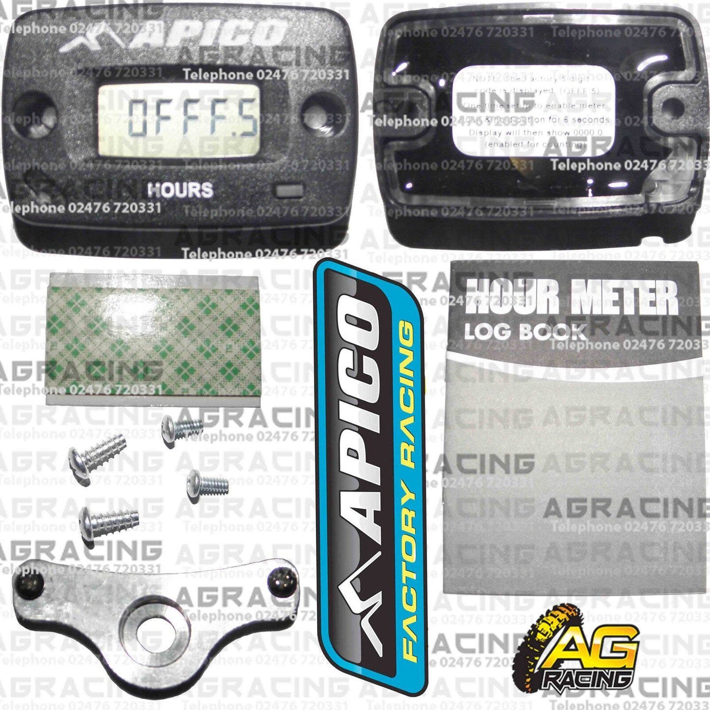 Apico Wireless Hour Meter With Bracket Motocross Enduro Motorcycle ATV