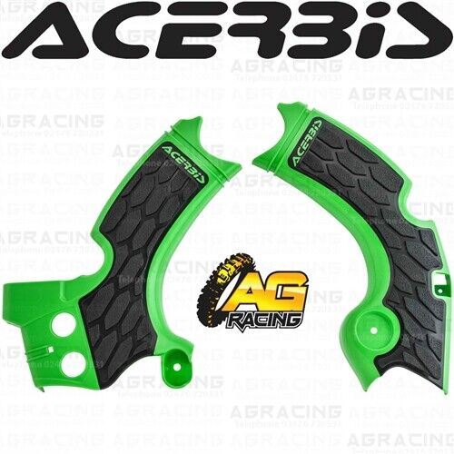 Acerbis X-Grip Frame Protector Guards Green Black For Kawasaki KX 250F 2015-2019