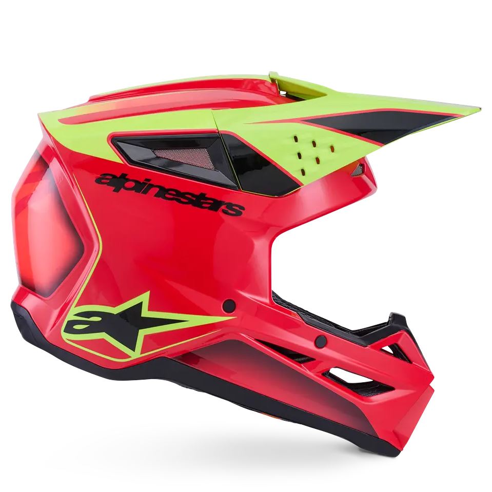 Alpinestars 2026 SM3 Fray Motocross Helmet Red Yellow Flo Black