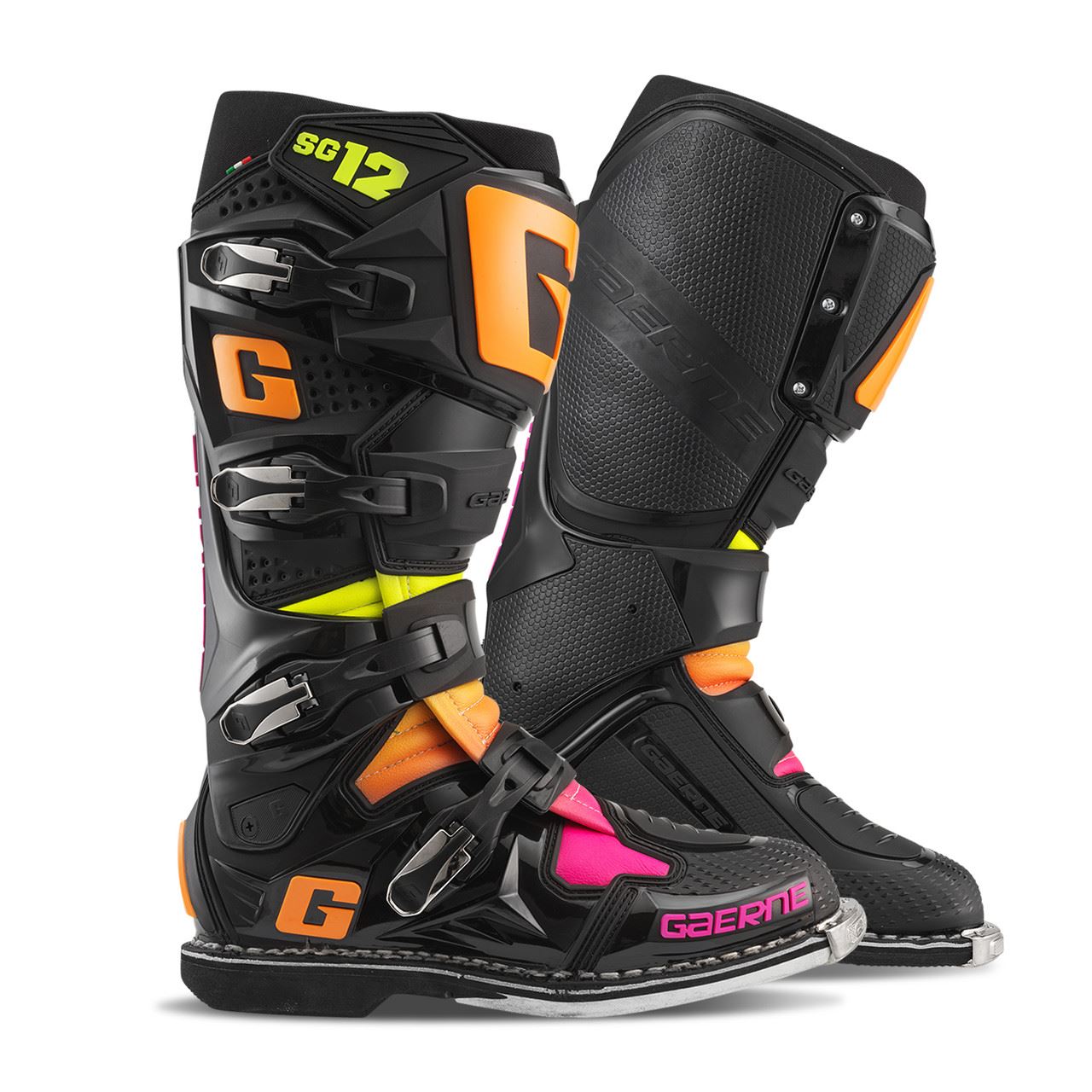 Gaerne 2025 MX Boots SG12 Black Orange Pink