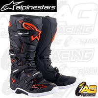 Alpinestars Tech 7 Enduro Boots Black Red Flo Grip Sole