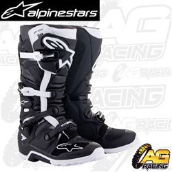 Alpinestars Tech 7 Enduro Boots Drystar Black White Waterproof Grip Sole