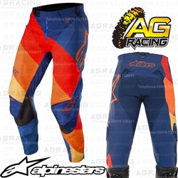 Alpinestars Techstar Venom Dark Blue Red Tangerine Pants Trousers