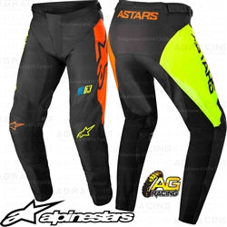 Alpinestars Racer Compass Black Yellow Fluo Coral Pants Trousers