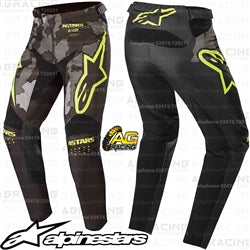 Alpinestars Racer Tactical Black Grey Camo Yellow Fluo Kids Pants