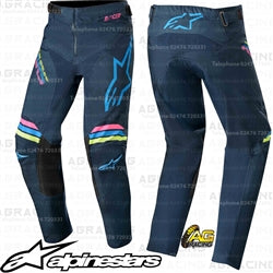 Alpinestars Racer Braap Navy Aqua Pink Fluo Kids Pants