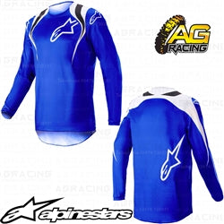 Alpinestars 2023 Fluid Narin Blue Ray White Race Jersey