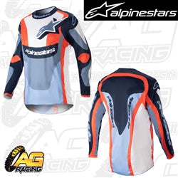 Alpinestars 2023 Fluid Agent Night Navy Hot Orange Race Jersey