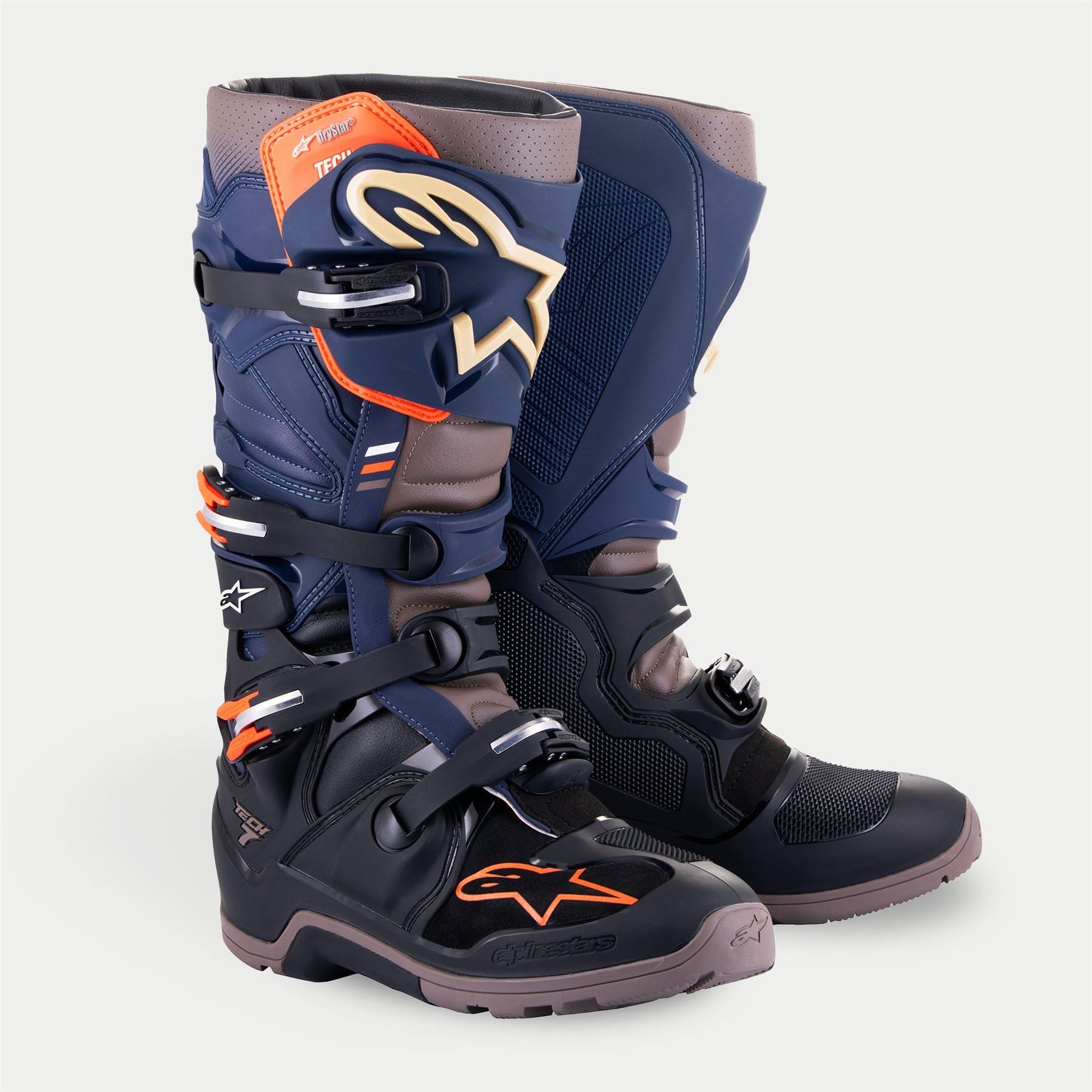 Alpinestars 2025 Tech 7 Enduro Drystar Boots Night Navy Warm Grey