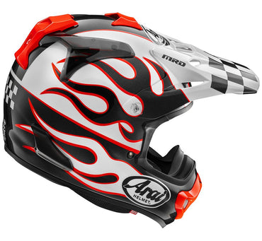 Arai MX-V Evo New 2025 Motocross Helmet Flame White ECE 22-06