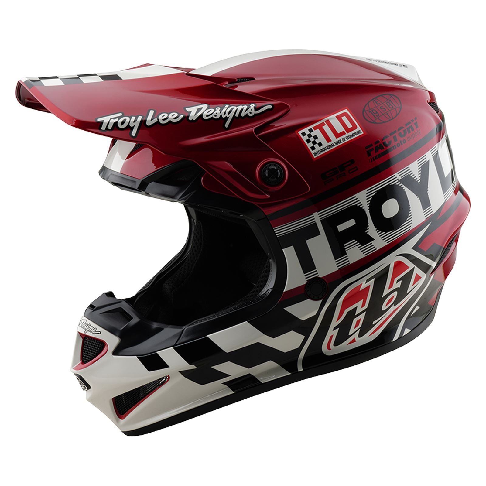 Troy Lee Designs Spring 2025 MX Helmet GP PRO Fifty-50 White Red