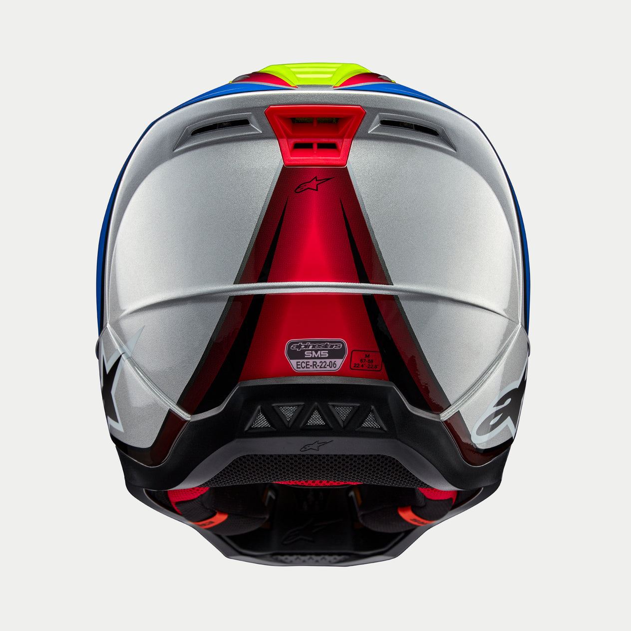 Alpinestars 2026 Supertech SM5 Sail Yellow Fluo Enamel Blue Silver Motocross Helmet
