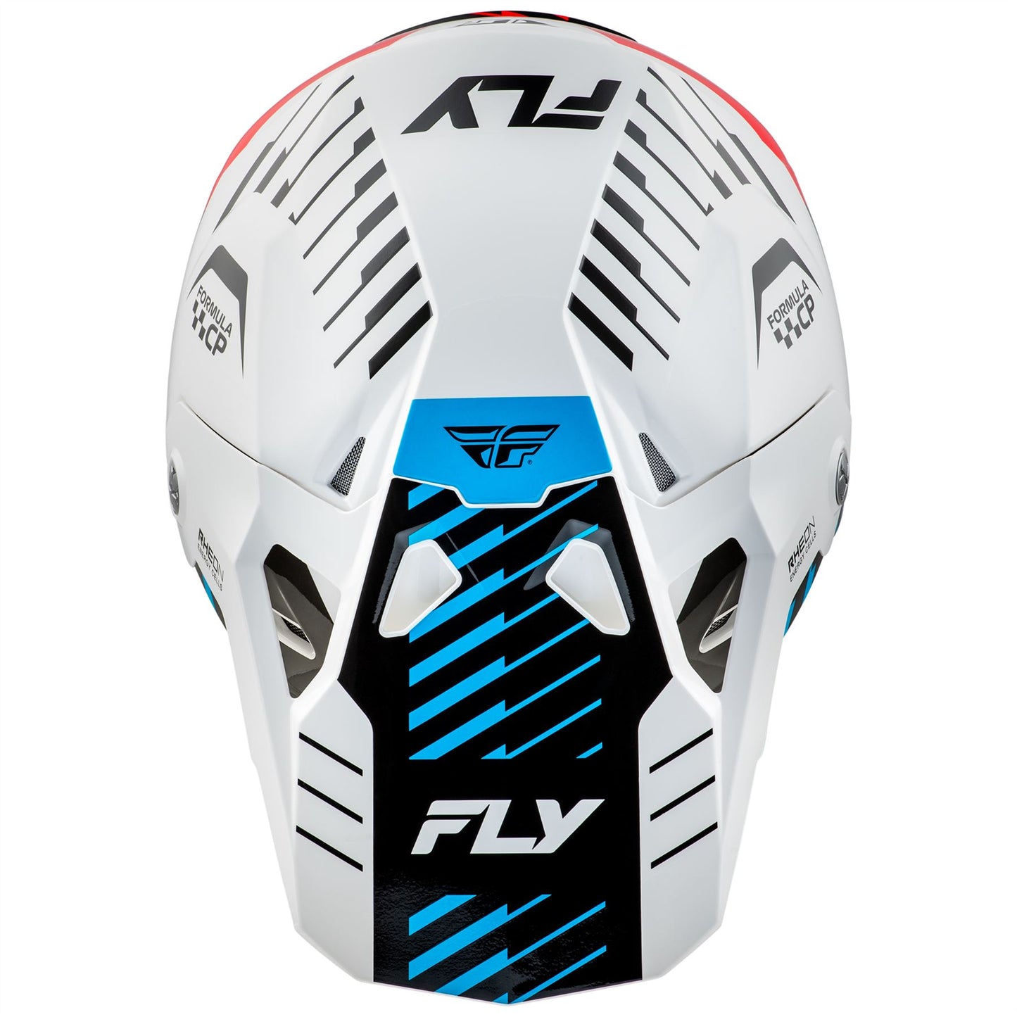 Fly Racing 2025 Formula CP Slice Motocross Helmet White Red Cyan