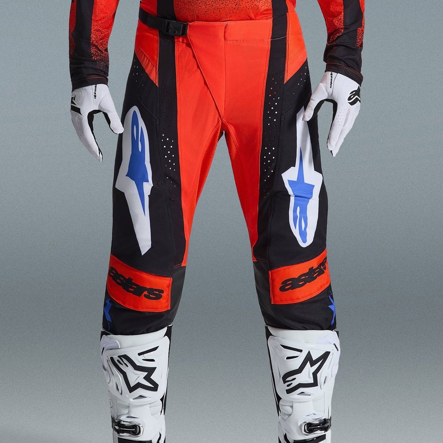 Alpinestars 2026 Techstar Knif Motocross Pants Orange Black Ucla Blue