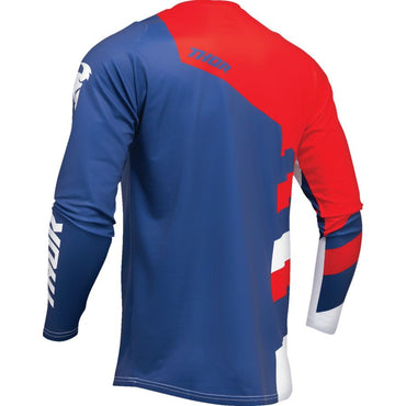 Thor 2025 Youth Sector Checker Navy Red Motocross Jersey