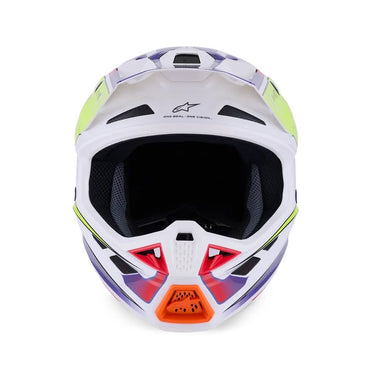 Alpinestars 2026 SM7 Fuse Motocross Helmet White Yellow Flo Purple