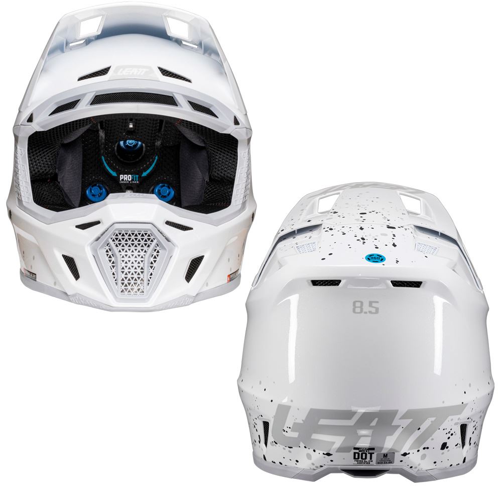 Leatt 2025 Composite Motocross Helmet V25 8.5 White With 5.5 Goggles