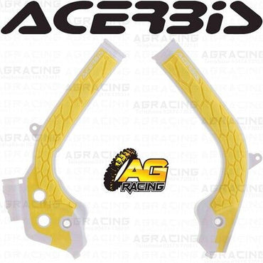 Acerbis X-Grip Frame Protector Guards White Yellow For KTM EXC 250 2017