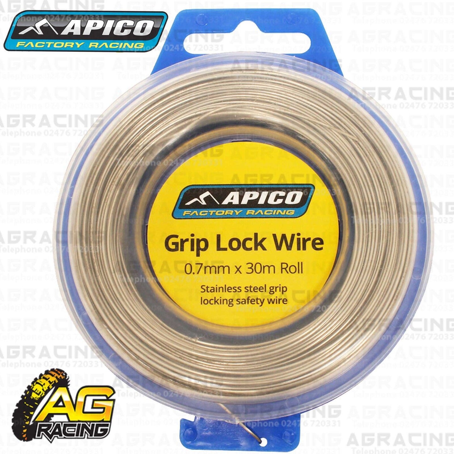 Apico Grip Safety Lock Wire Roll 0.7mm x 30 metre Roll For TM EN MX Motocross