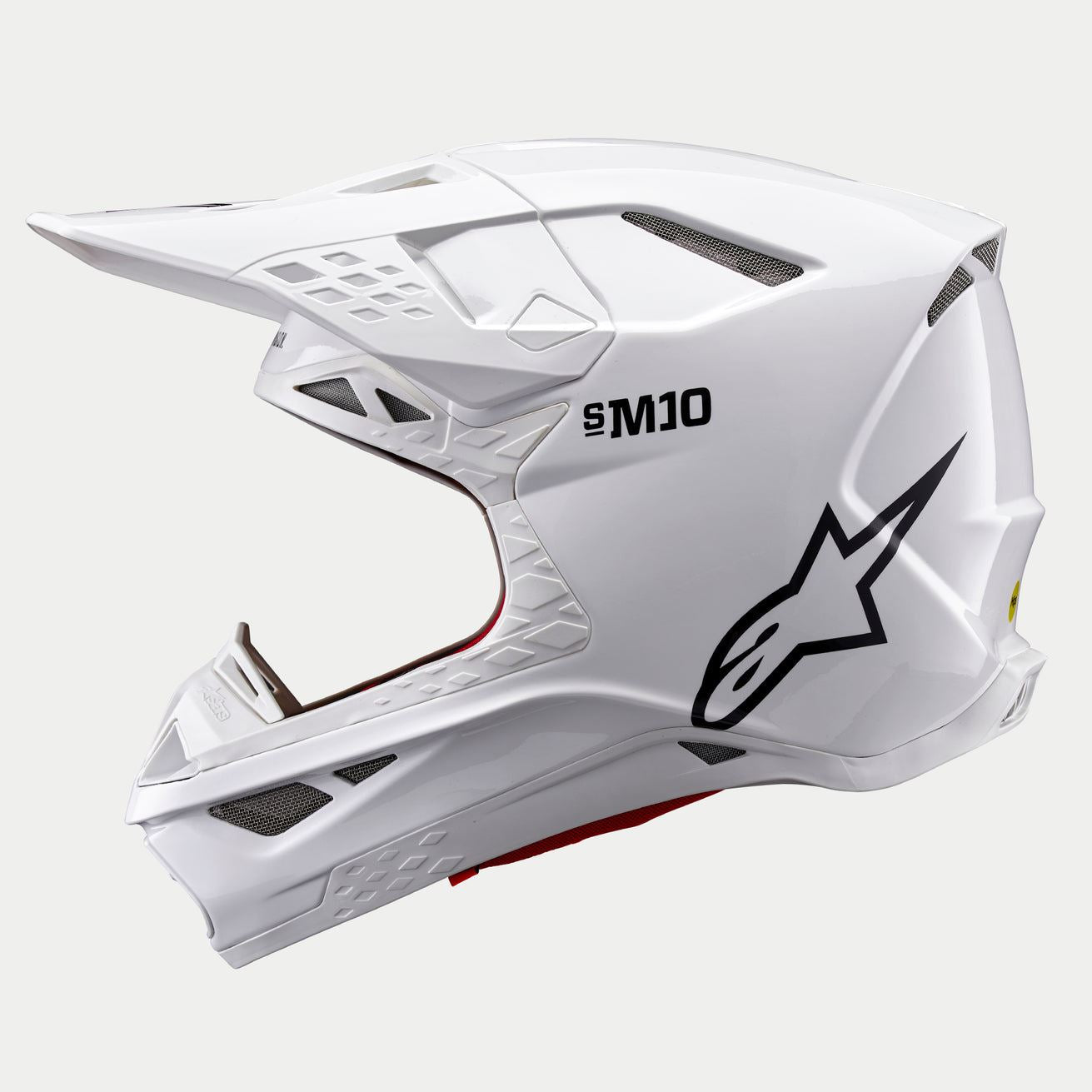 Alpinestars 2024 Supertech SM10 Solid White Glossy Motocross Helmet