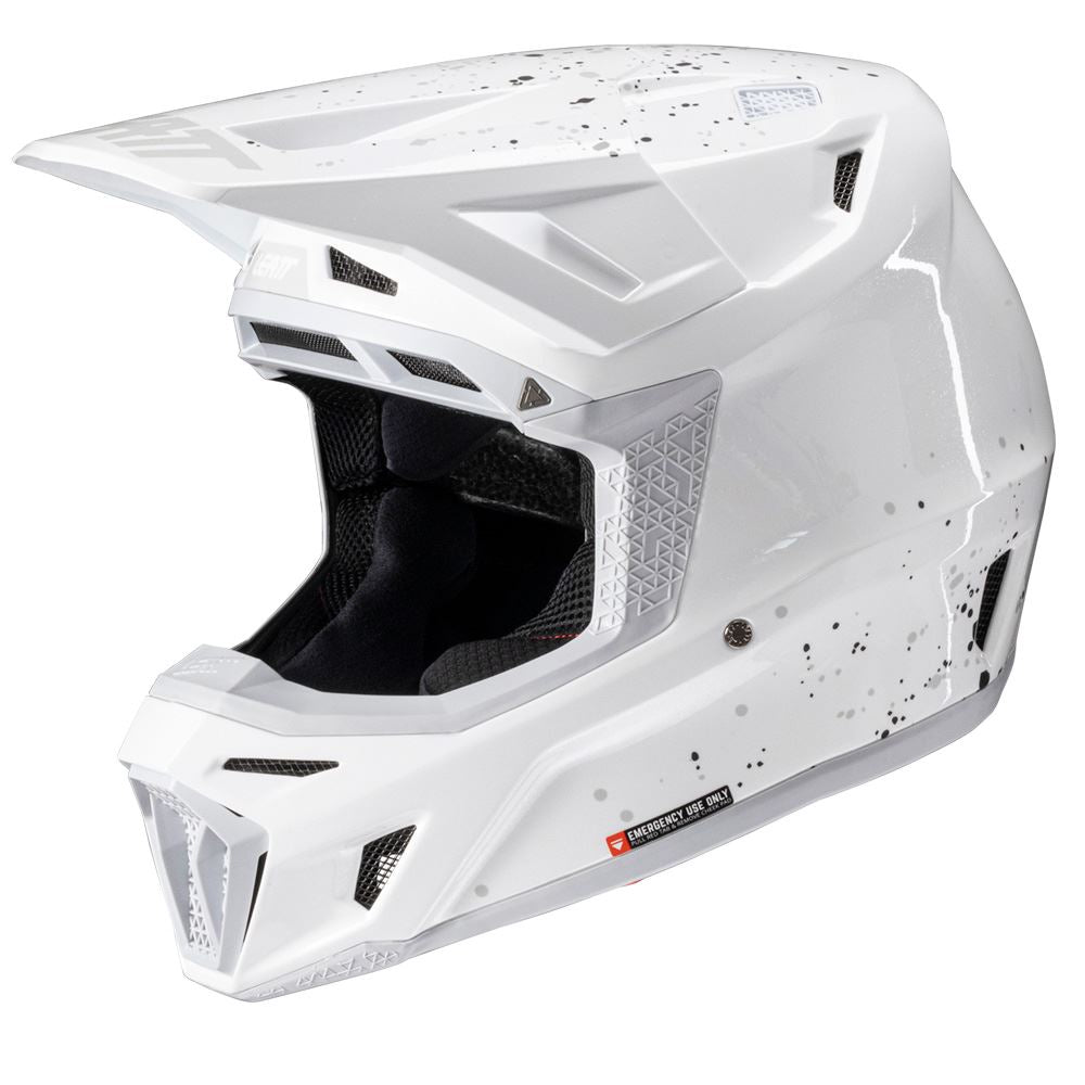 Leatt 2025 Composite Motocross Helmet V25 8.5 White With 5.5 Goggles