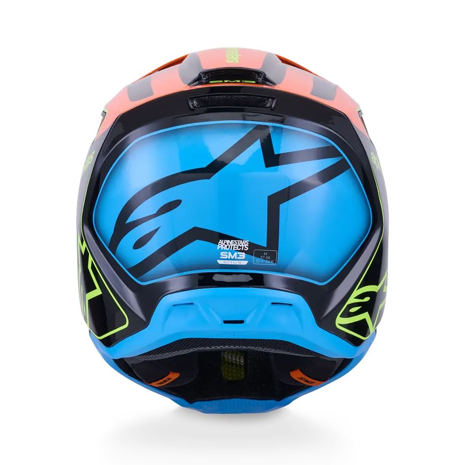 Alpinestars 2026 SM3 Fray Motocross Helmet Black Orange Yellow Flo