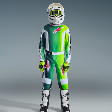 Alpinestars 2026 Youth Fluid Portl Motocross Combo Kit Green White Black