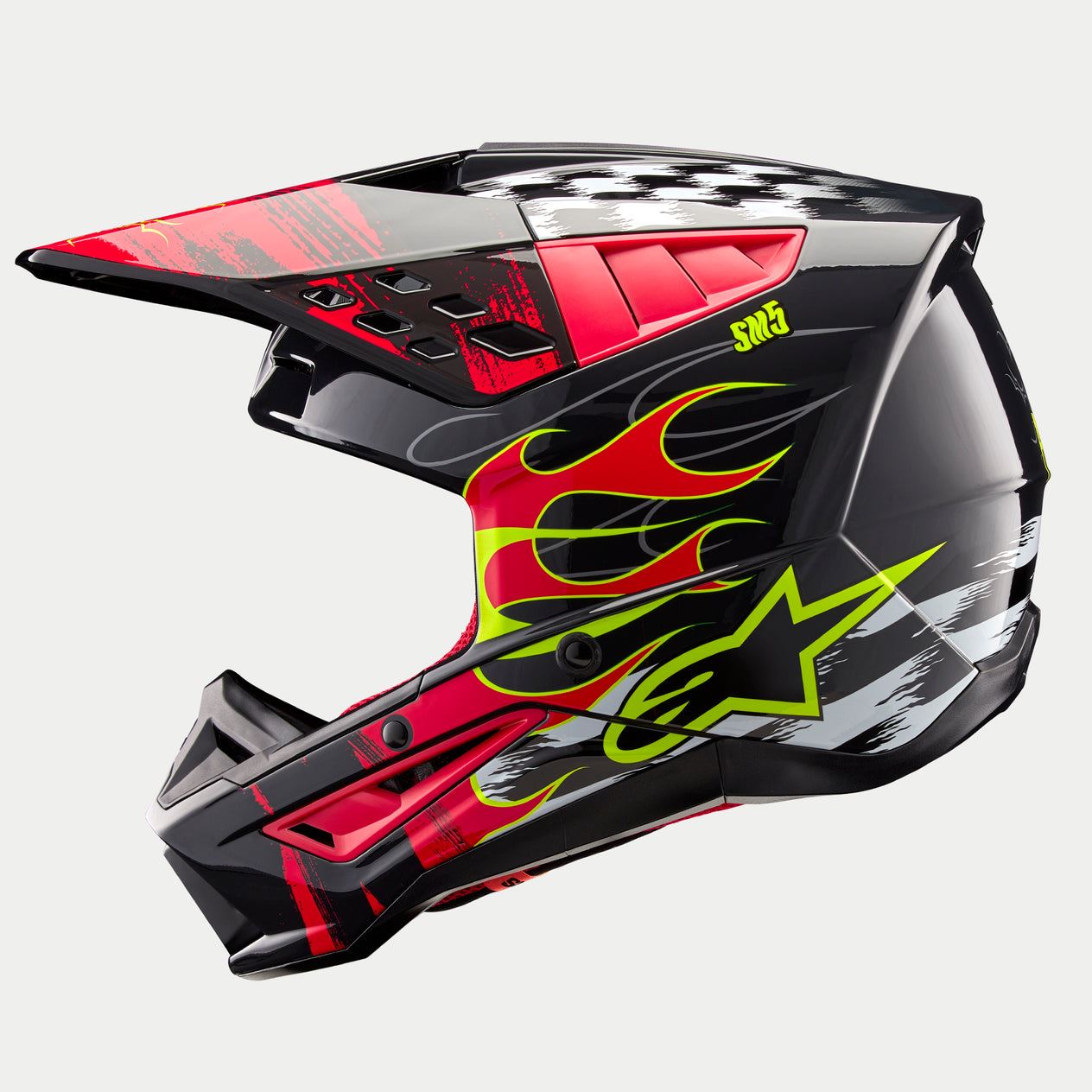 Alpinestars 2026 Supertech SM5 Rash Dark Grey Bright Red Motocross Helmet