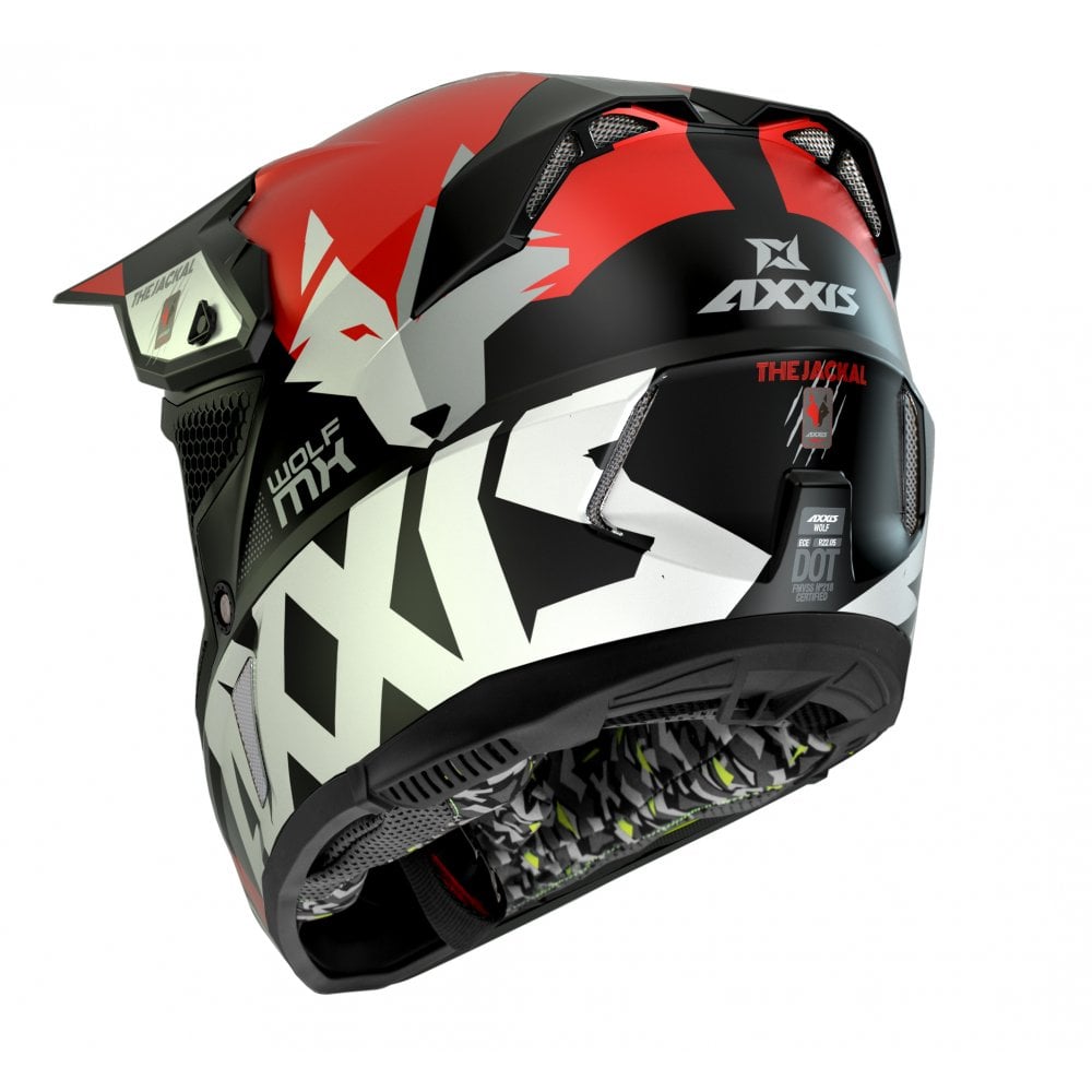 Axxis Wolf Jackal B5 Gloss Red Adult MX Helmet