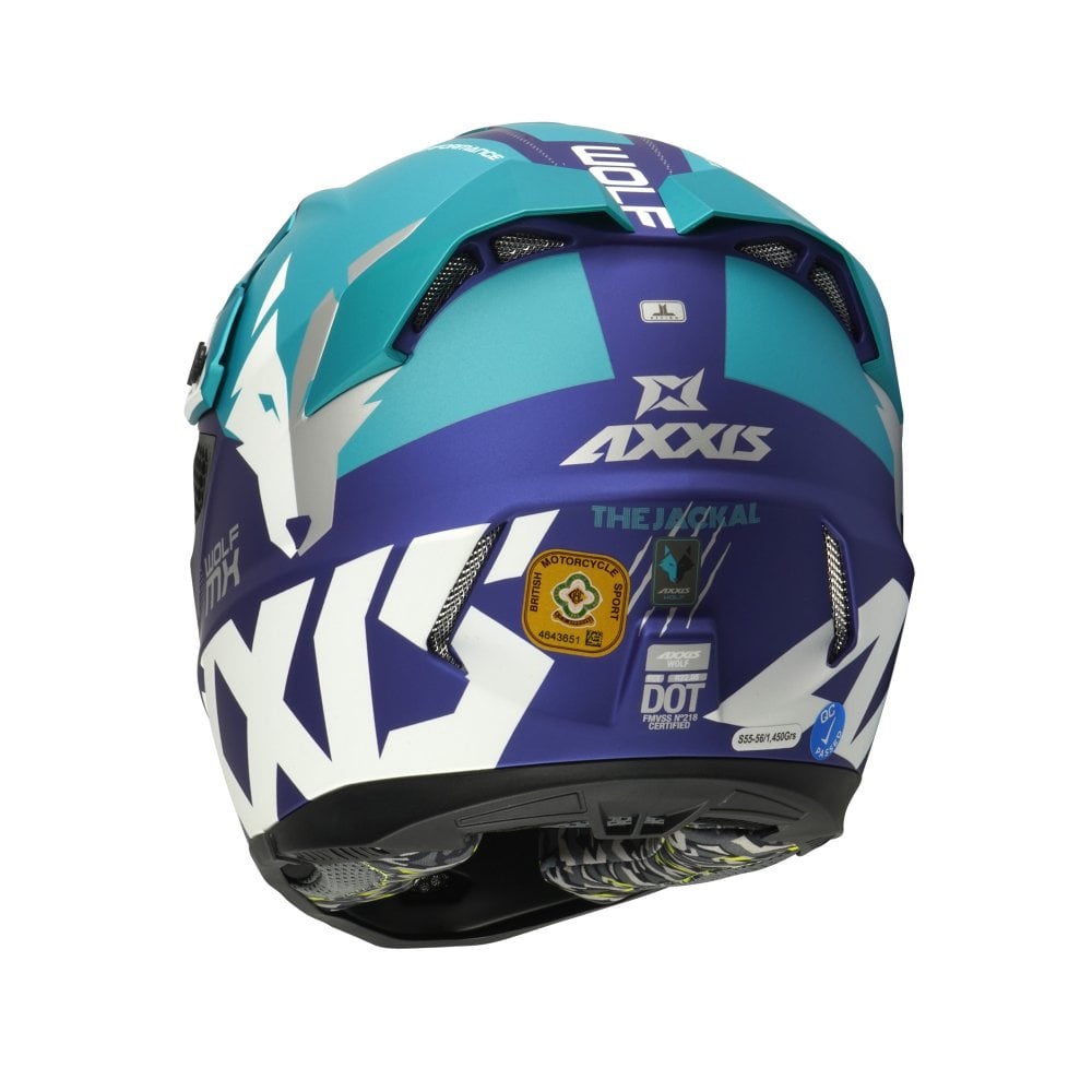 Axxis Wolf Jackal C7 Matt Blue Adult MX Helmet