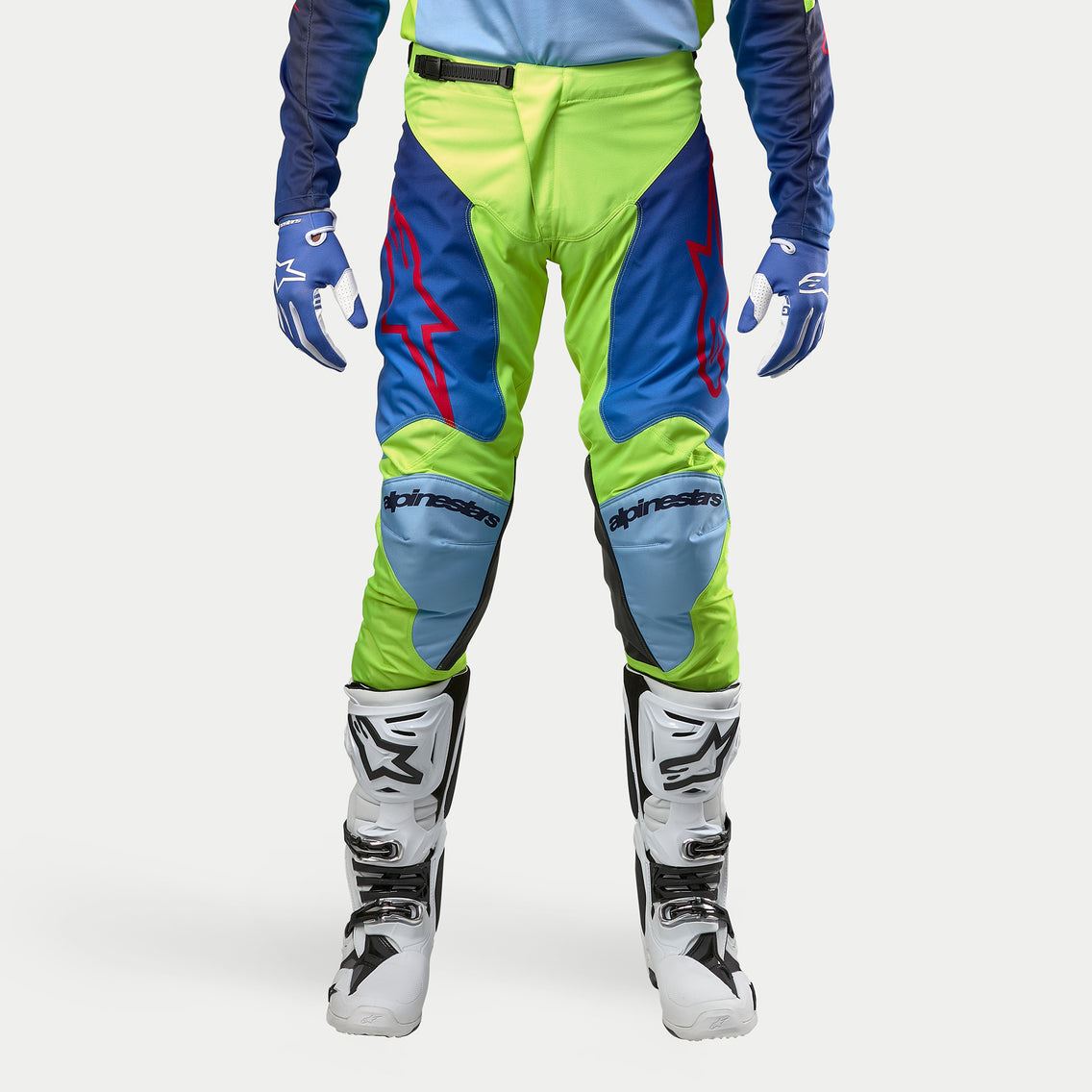 Alpinestars 2024 Racer Hoen Motocross Combo Kit Pants & Jersey Yellow Fluo Blue Night Navy Clearance