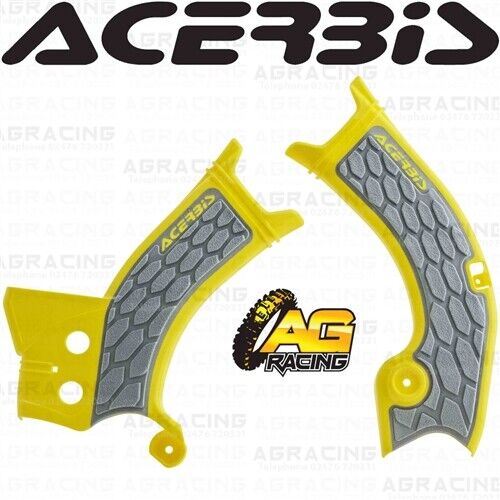 Acerbis X-Grip Frame Protector Guards Yellow Grey For Suzuki RM-Z 450 2018-2024