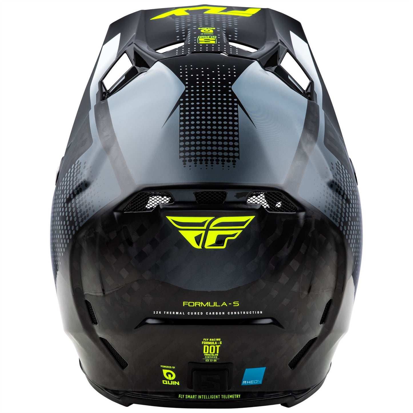 Fly Racing 2025 Formula S Carbon Protocol Motocross Helmet Black Carbon Grey Hi-Viz