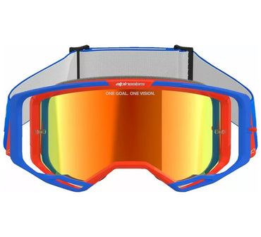 Alpinestars 2025 Goggles Vision 8 Wordmark Blue Orange Mirror Red