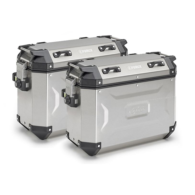 Kappa Bike Luggage K’FORCE Panniers Side Case Set MONOKEY 37 Litre x2 Silver
