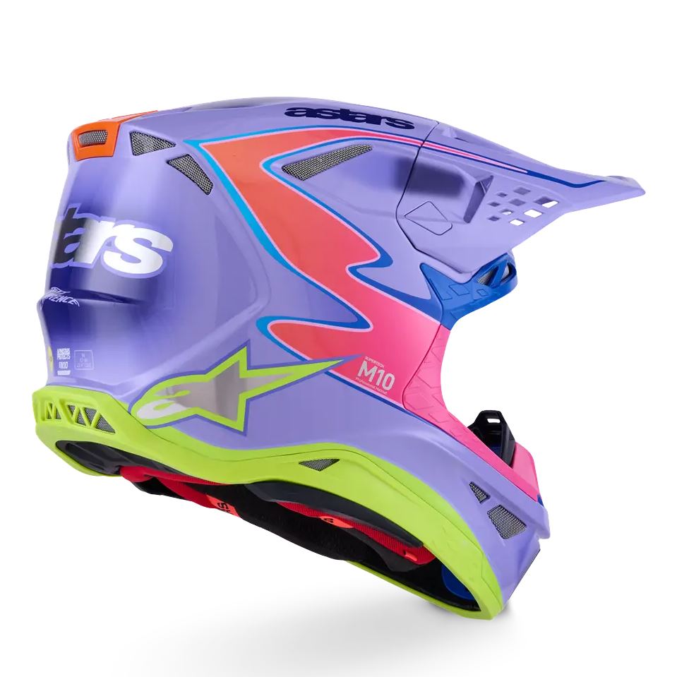 Alpinestars 2026 SM10 Jett Lawrence Motocross Helmet Purple Pink Yellow Flo