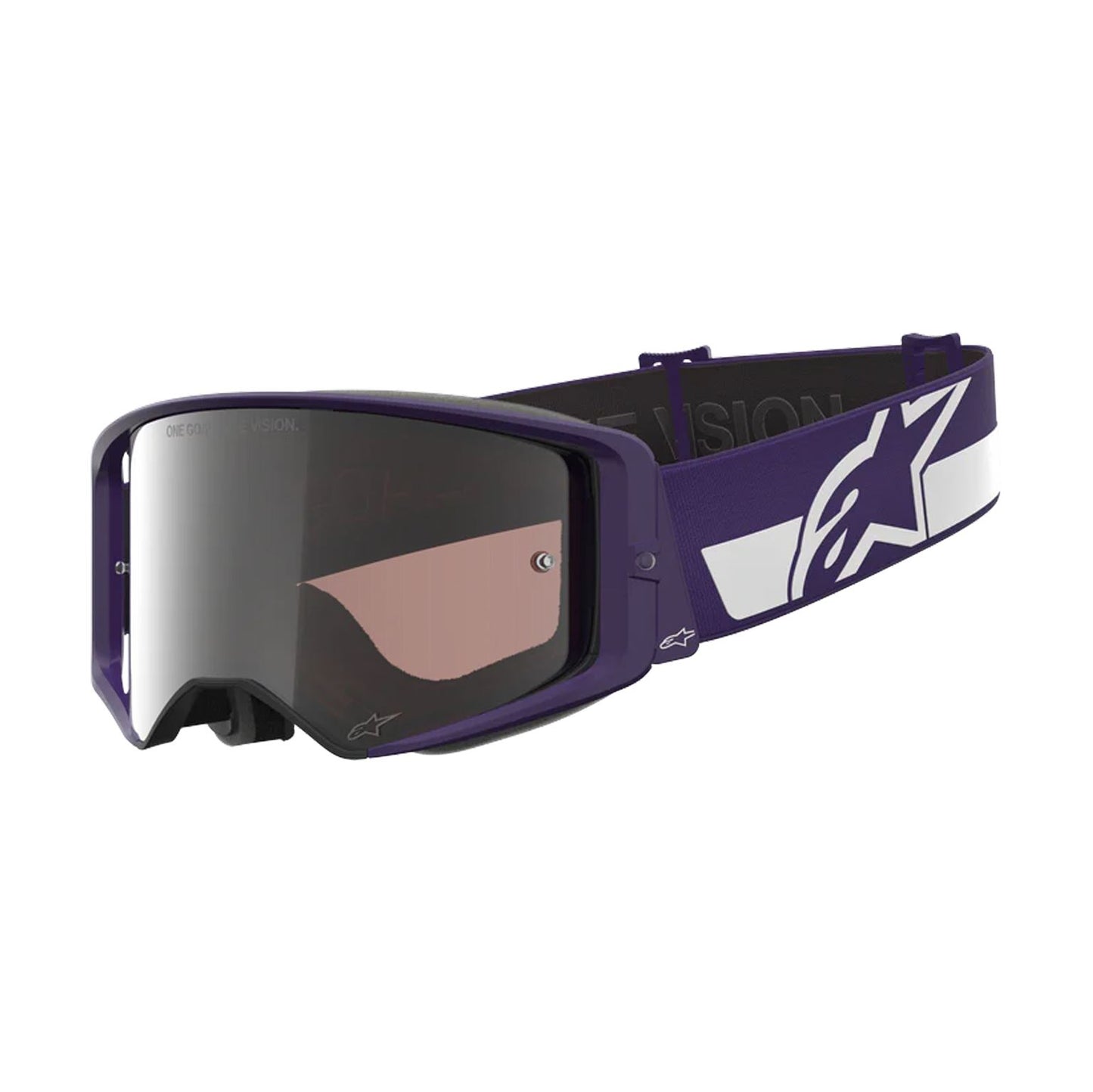 Alpinestars 2026 Supertech Hunter Lawrence Signature Motocross Goggles Purple White Mirror Silver One Size