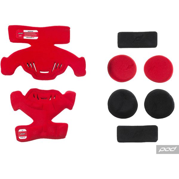 Pod Active Motocross Knee Brace Pad Set K700 Red Left