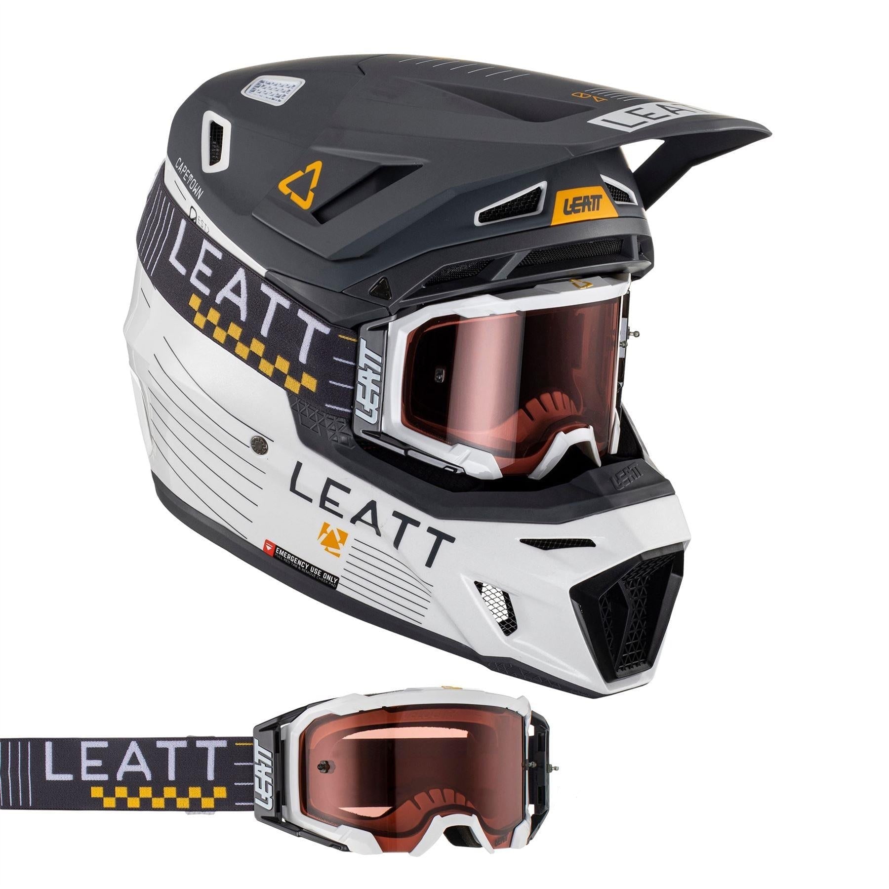 Leatt 2024 Helmet Moto 8.5 V23 Metallic with 5.5 Goggles Bag