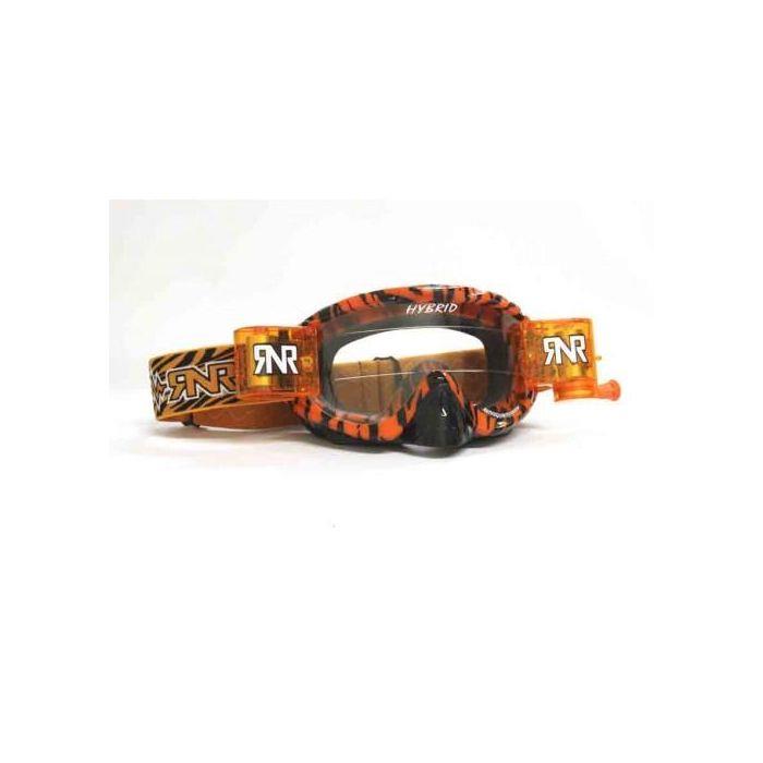RNR Hybrid Wild Orange/Black Fully Loaded Goggle Roll Off And Tear Off