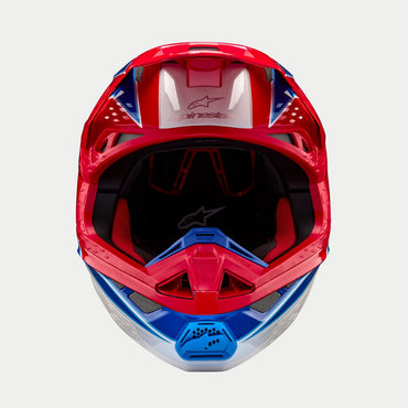 Alpinestars 2025 Supertech SM10 Aeon Bright Red Blue Motocross Helmet